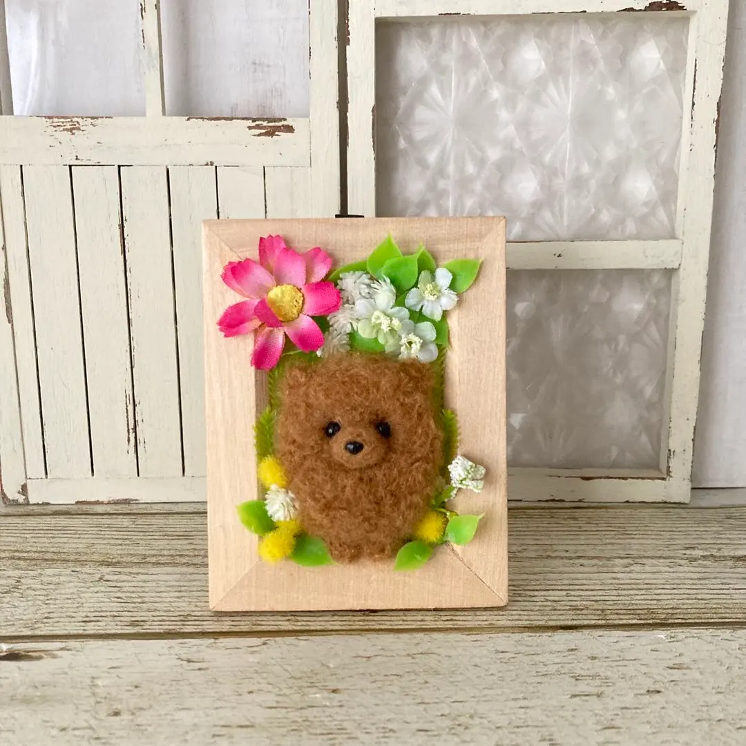 Thumbnail of Pomeranian * Yarn Wool Felt Dog Photo Stand Photo Frame Miniature