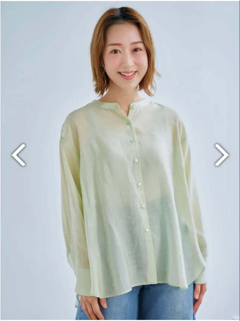 Thumbnail of New COHINA Sheer Back Flare Yoke Shirt