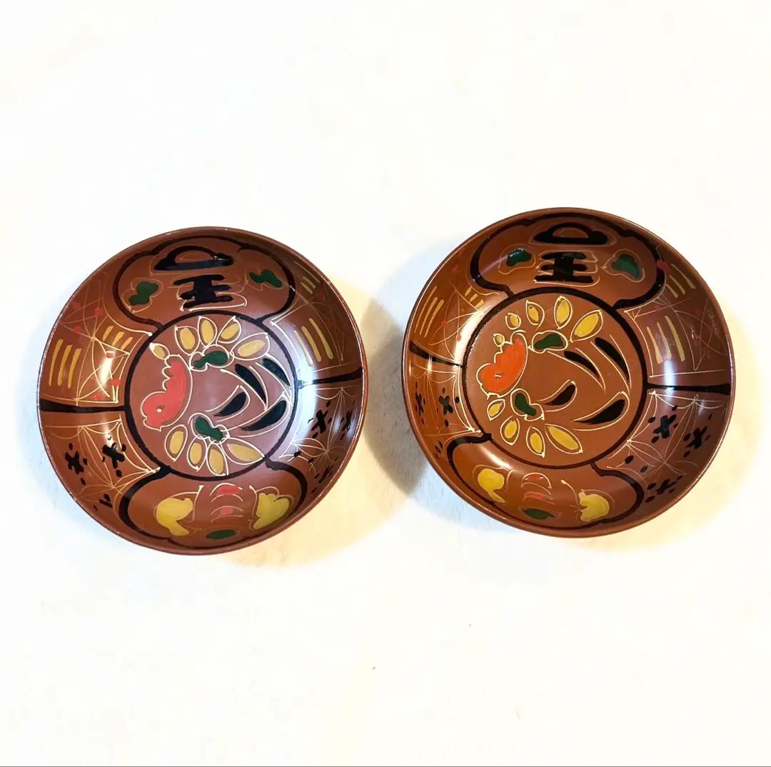 蔵出し蒔絵木皿五枚セット、吉野塗　花紋蒔絵　菓子皿 蔵出し蒔絵木皿五枚セット、吉野塗 花紋蒔絵 菓子皿