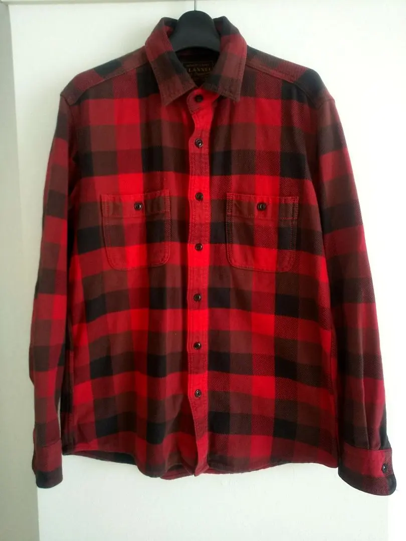 Thumbnail of UNIQLO Uniqlo Flannel Block Check Shirt Red x Black L