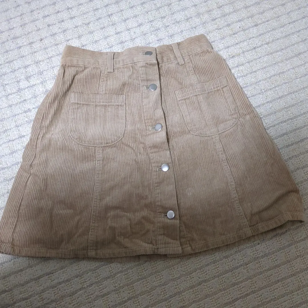 Thumbnail of WEGO Beige Corduroy Mini Skirt M
