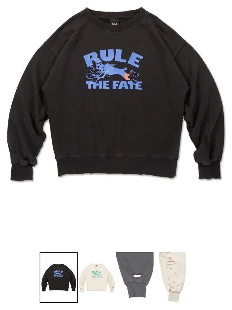 ルールザフェイト　ダメージスウェット　Lサイズ　限定 2025年最新】RULe the fate スウェットの人気アイテム - メルカリ