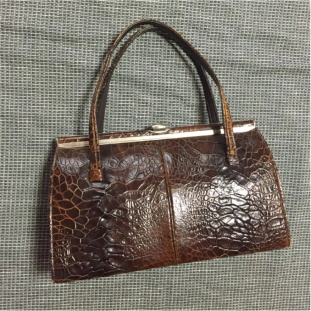 Thumbnail of Antique Crocodile Skin? Handbag, Showa Era