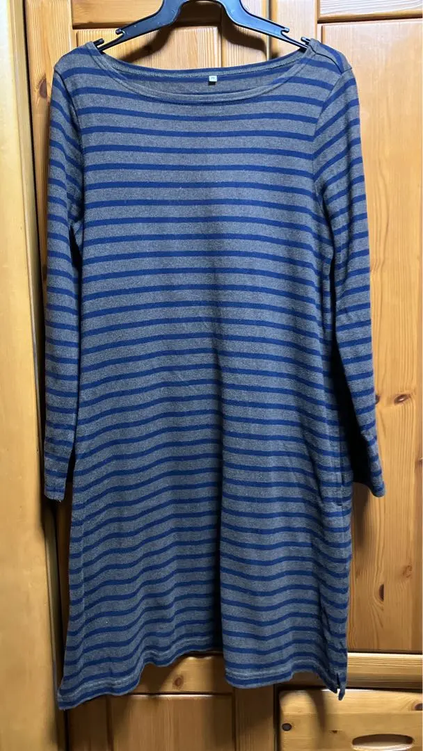 無印良品 條紋長上衣洋裝 的縮圖