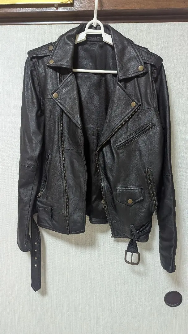 Thumbnail of Double rider's jacket, black, leather