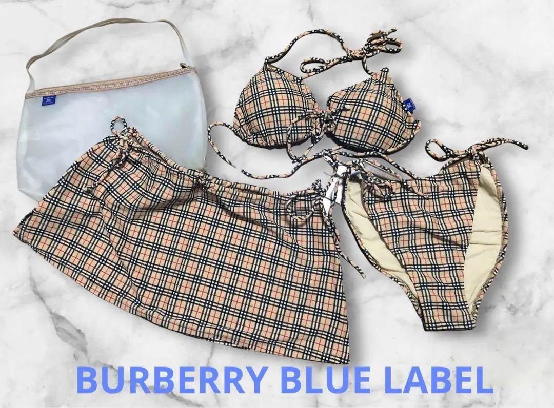 Burberry Blue Label ピンク ビキニ　バーバリーブルーレーベル バーバリーブルーレーベル 水着 ビキニ Mサイズ ピンク - メルカリ