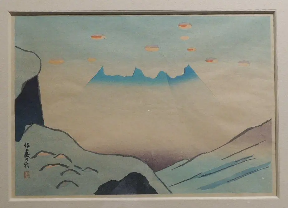 坂本繁二郎　筑紫五景　『火の海』　木版画　錦絵 坂本繁二郎 筑紫五景 『火の海』 木版画 錦絵 - メルカリ