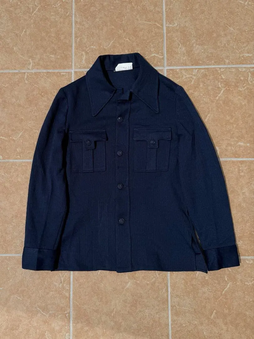 Thumbnail of 70s Bramley Navy Polyester Shirt