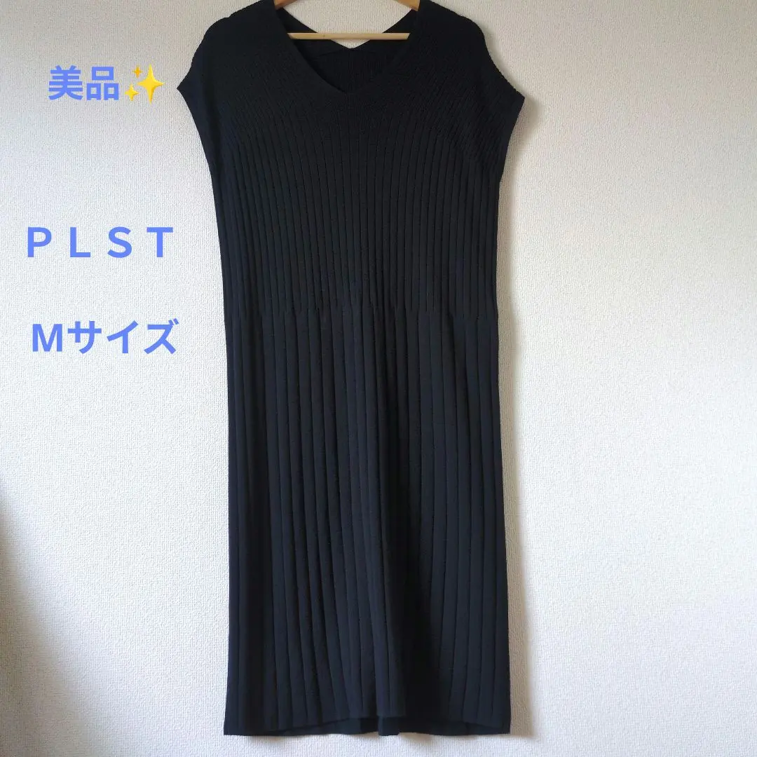 Thumbnail of Excellent condition ★ PLST PLST French sleeve knit dress M navy