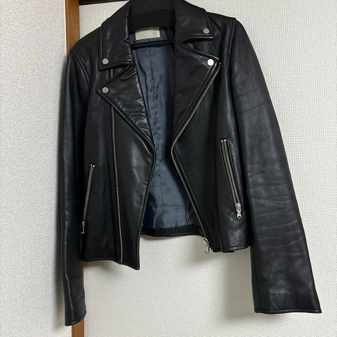 [美品]イエナ　ライダースジャケット　レザー　本革　シングル　黒 2025年最新】IENA レディース シングルライダースの人気アイテム