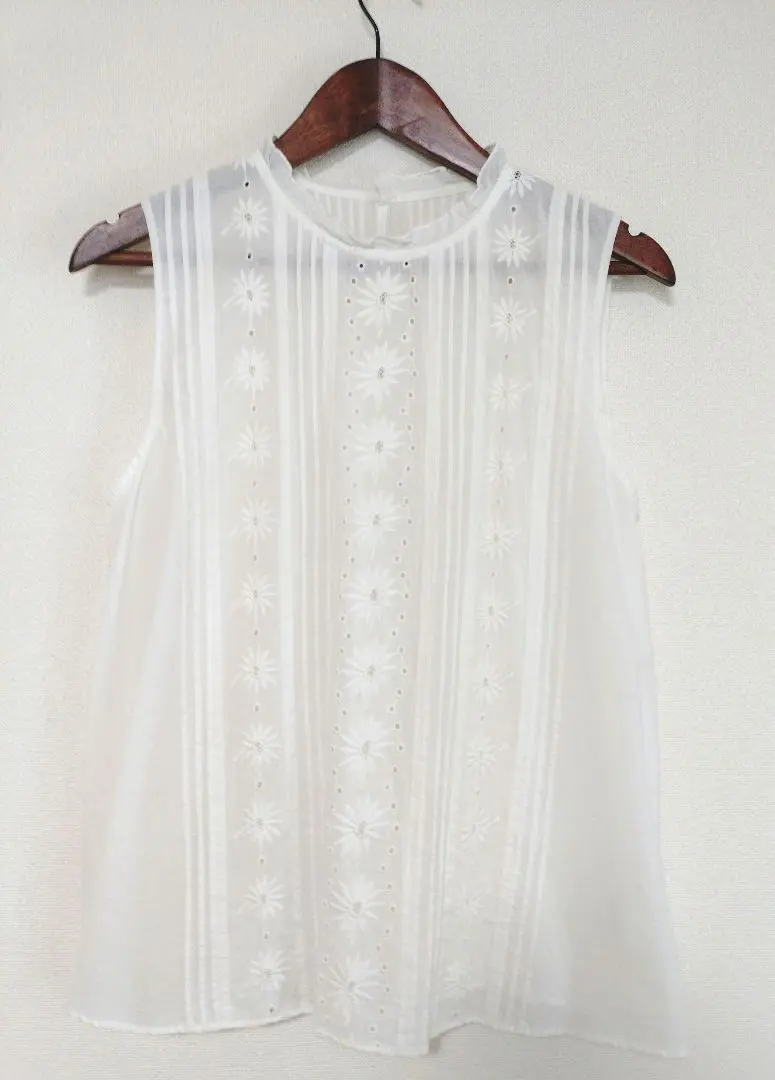 Thumbnail of Stand Frill Embroidered Blouse - Child Woman - Dot and Stripes