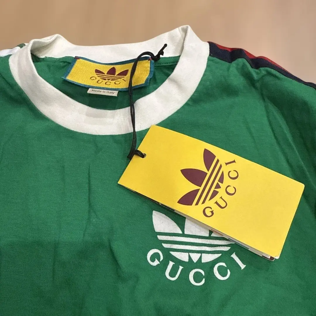 GUCCI adidas グッチ コラボ 新品 本物 カットソー ワンピース 新品 コラボ adidas x Gucci 長袖 Tシャツワンピース ブルーXS