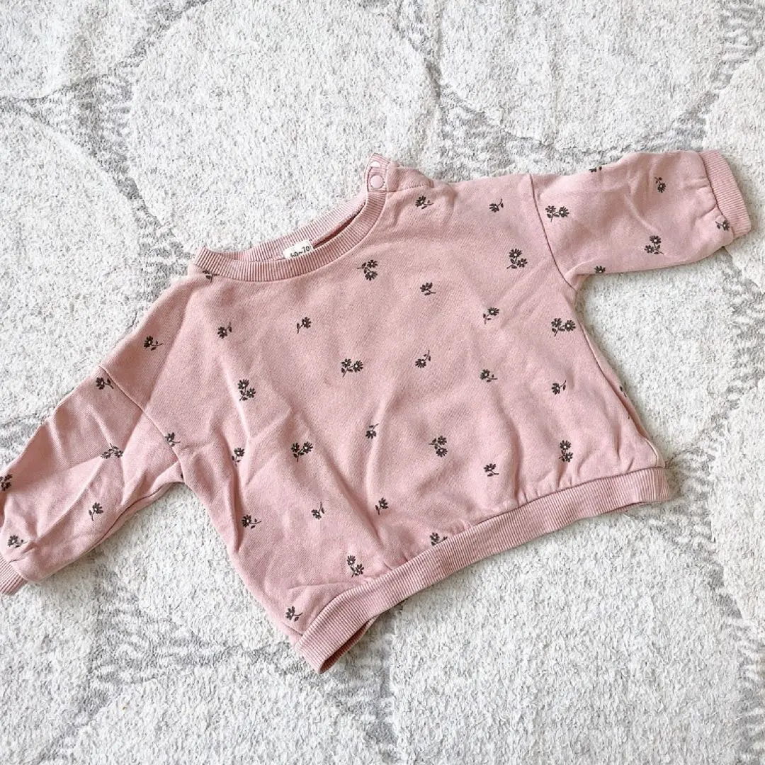 Thumbnail of Nishimatsuya baby clothes sweatshirt floral pink size 60-70
