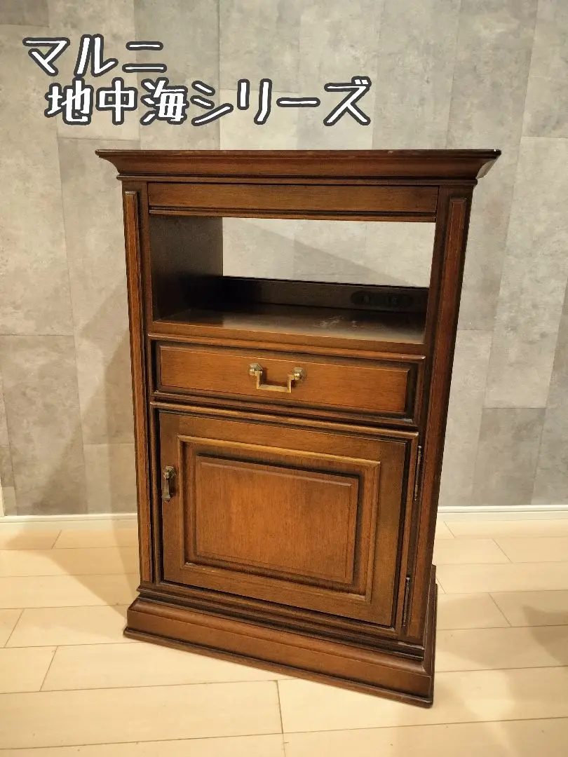 未使用品　極美品 maruni マルニ木工　電話台/FAX台　天然木 maruni マルニ木工 電話台 FAX台 キャビネット 収納付き 幅61cm