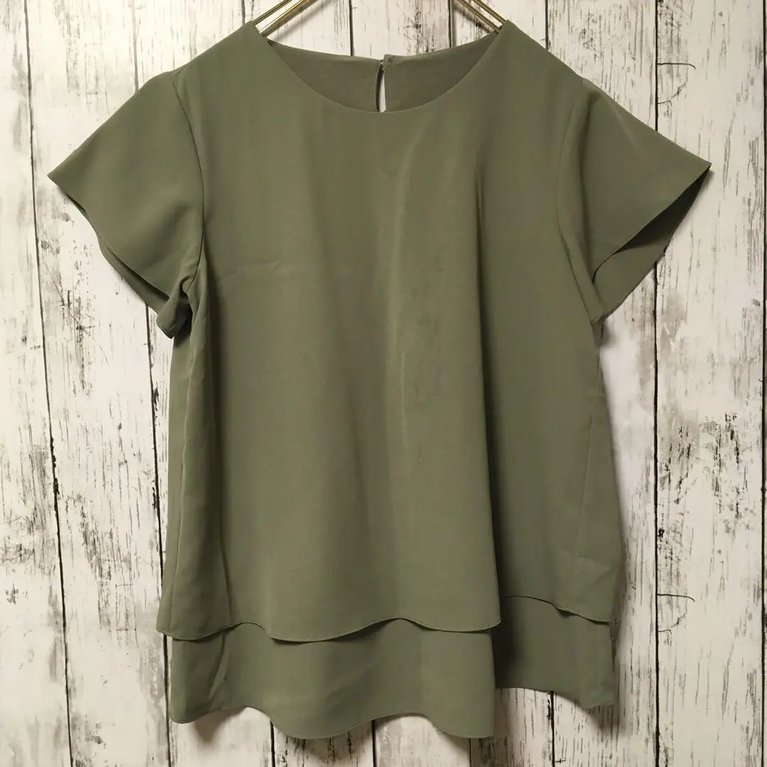 Thumbnail of SIS VEIL Cut and Sewn Short Sleeve S Size Green With Inner Layer