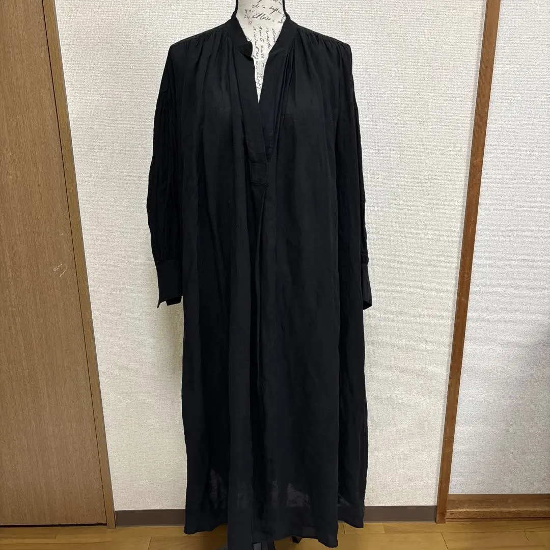 Thumbnail of Popular: 1er Arrondissement Dress Maxi Length Linen Blend Black