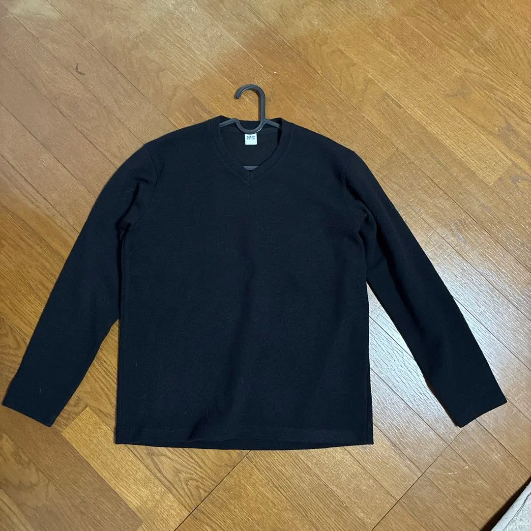 Thumbnail of TAKEO KIKUCHI Wool Blend Waffle Knit Cut & Sewn, Made in Japan, 【L】 Black