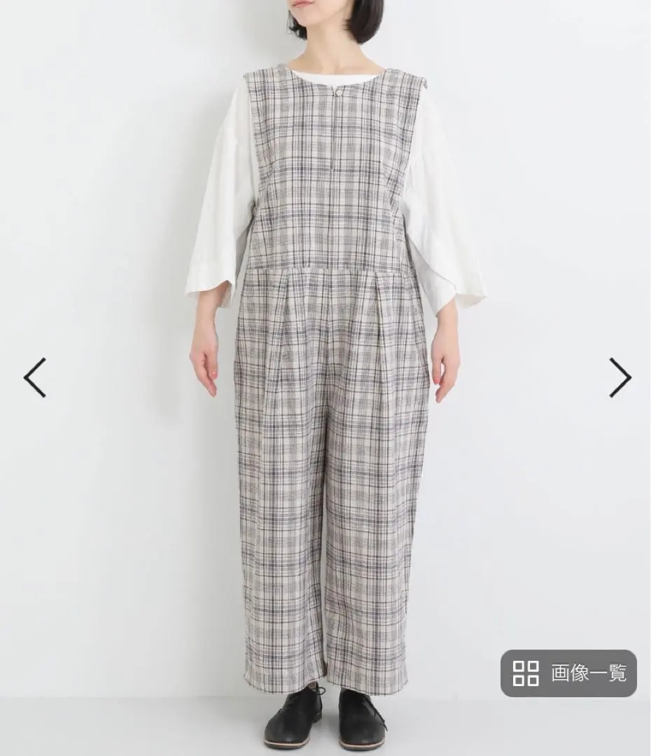 Thumbnail of SUN VALLEY / Cotton Linen Plain Weave 2-Way Salopette Check