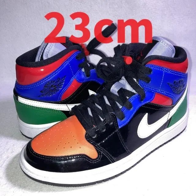 シューズ(女性用) Nike WMNS Air Jordan 1 mid Patent Blend NIKE Women's AIR JORDAN 1 MID 