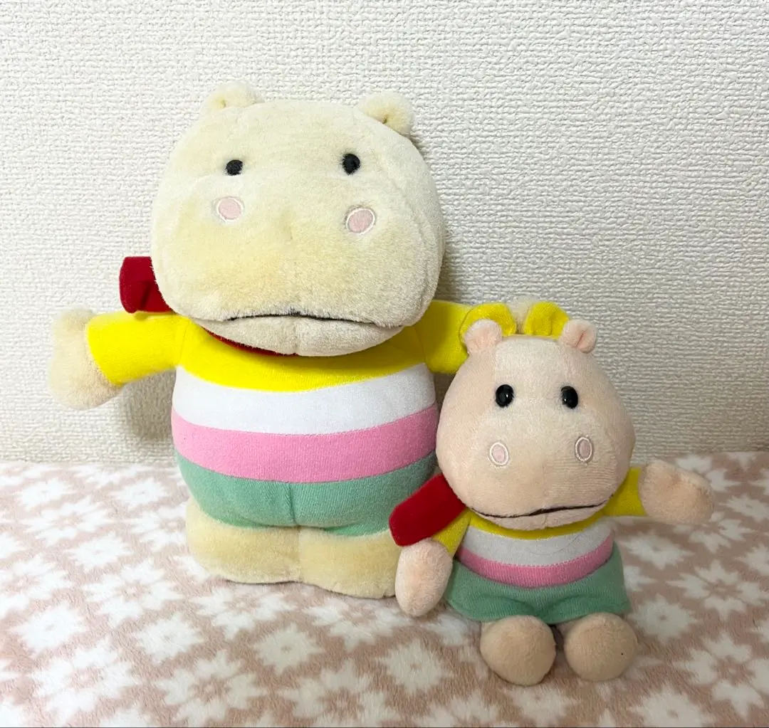 Thumbnail of Meiji Isodine Kaba-kun & Pipi-chan Hippo Siblings Plush Doll - Not for Sale