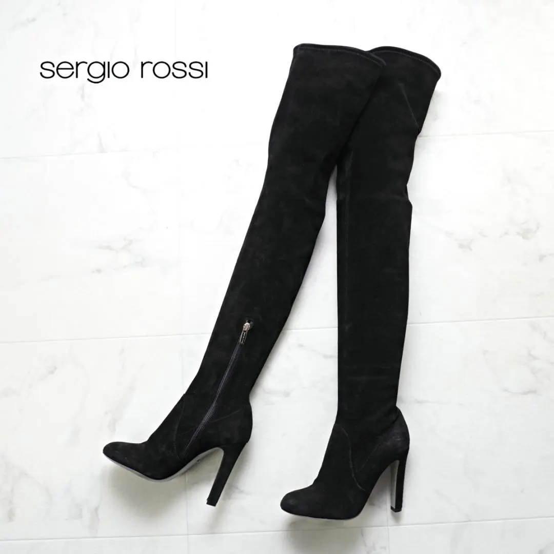 Sergio Rossi セルジオロッシプラム色スエードブーツ 36