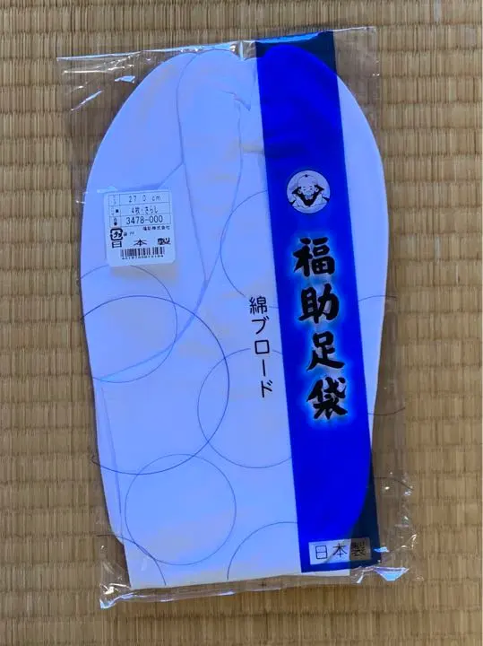 日本製 福助足袋27cm 晒 4枚鉤 3748-000 的縮圖