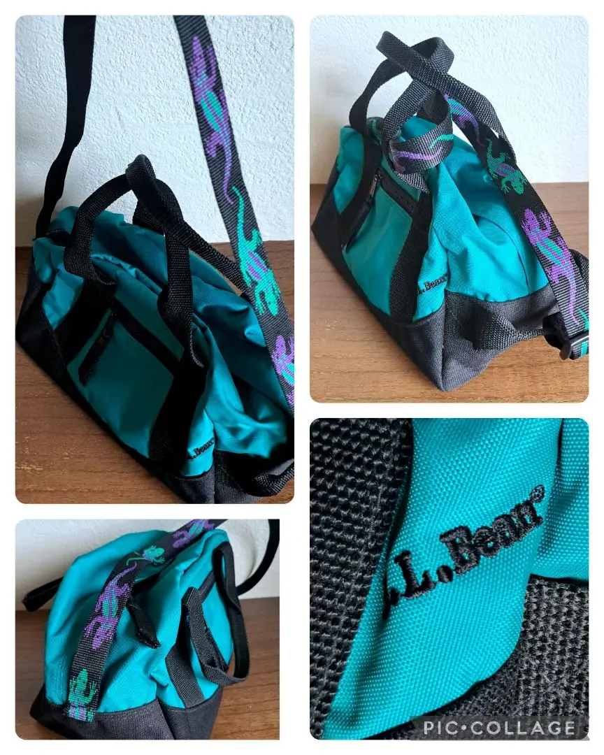 ヴィンテージ  80s  llbean  ドラム  バッグ 80s〜VINTAGE L.L.Bean メッシュ ボストン ドラムバッグ 青