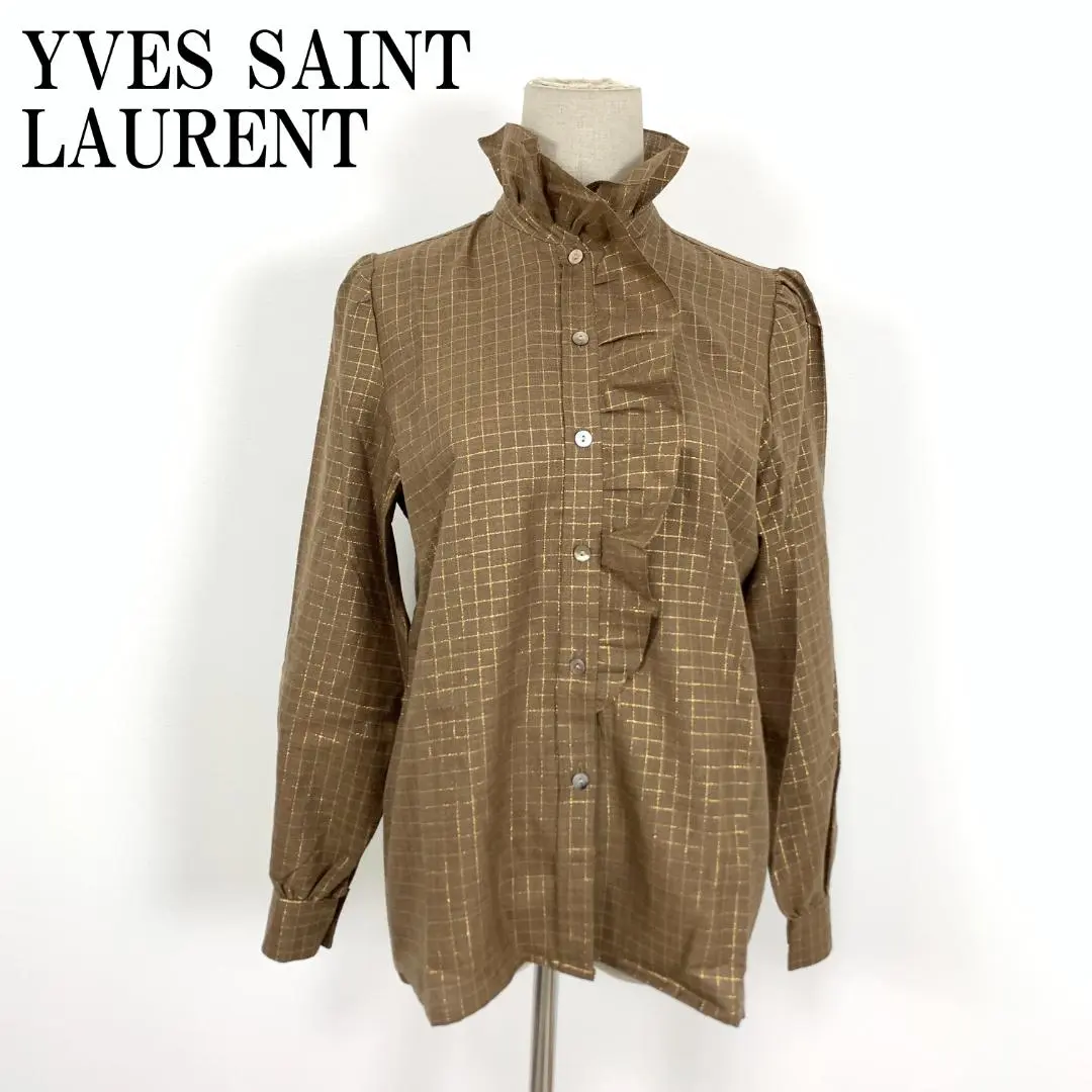 Yves Saint Laurent アイボリー長袖ブラウス　シルク100% 楽天市場】SAINT LAURENT サンローラン シャツ 512192 Y100W