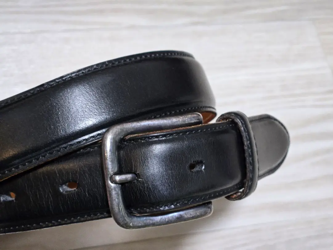 GANZOBRIDLE (ブライドル)ベルト(フェザー) Sブラック 新品未使用 BRIDLE(ブライドル) ベルト(1枚仕立て) L｜ブライドルレザー｜最