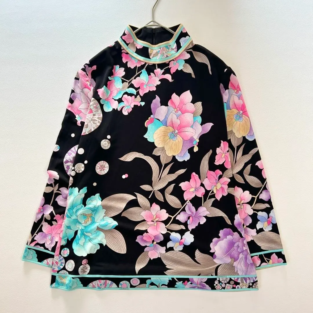 萊納德 康康 花卉 長袖女襯衫 高領 的縮圖