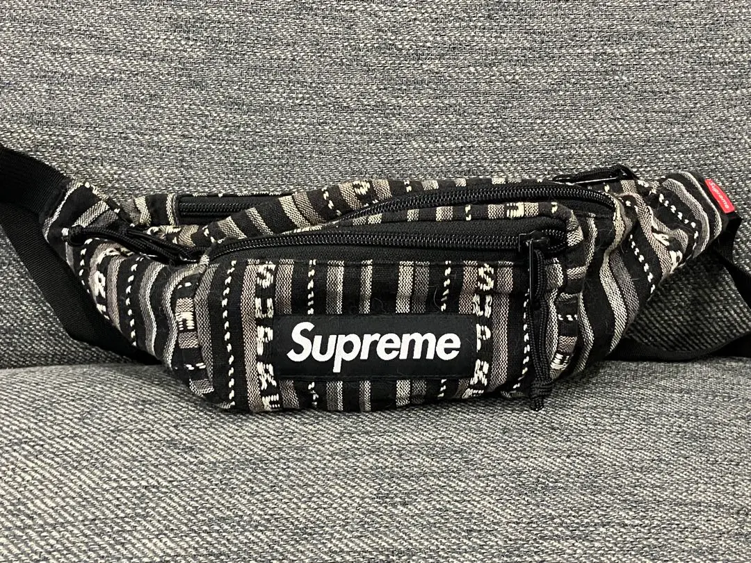 SS20 Supreme woven stripe coin pouch black Bag | eBay