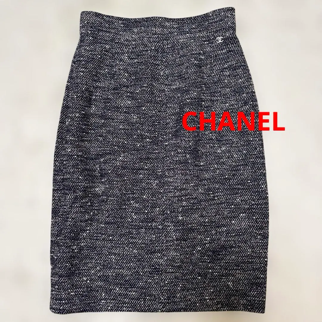 極美品 CHANEL 香奈兒 裙子 粗花呢 COCO標誌 的縮圖