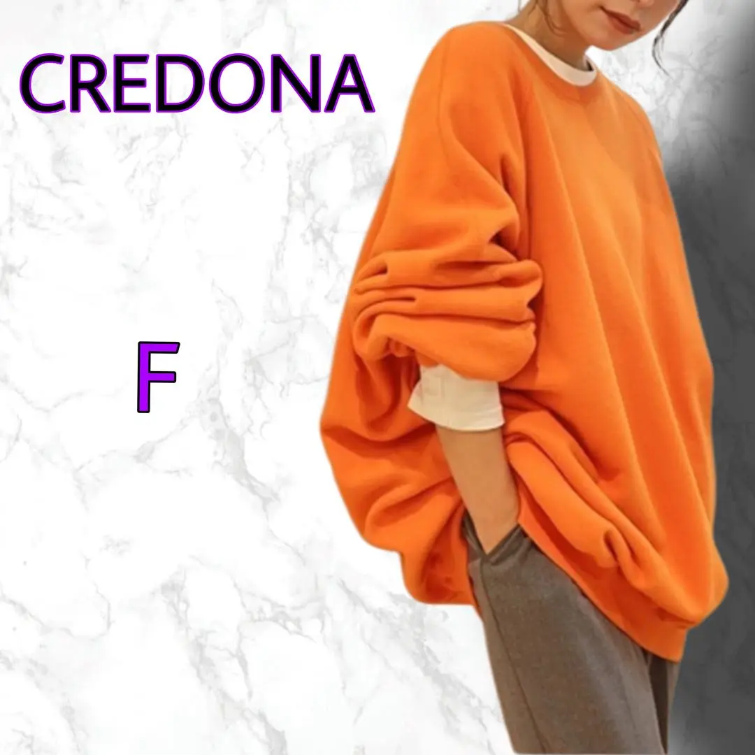 CREDONA レディースF スウェット　トレーナー　クレドナ　ダメージ加工 新品未使用 クレドナ CREDONA カットダメージ刺繍スウェット