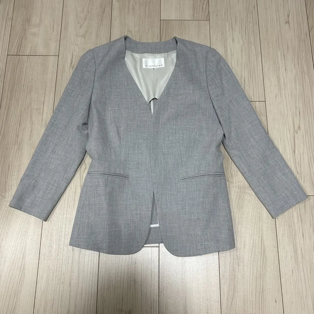 Thumbnail of M-Premier Collarless Jacket Gray / Polyester Rayon Stretch