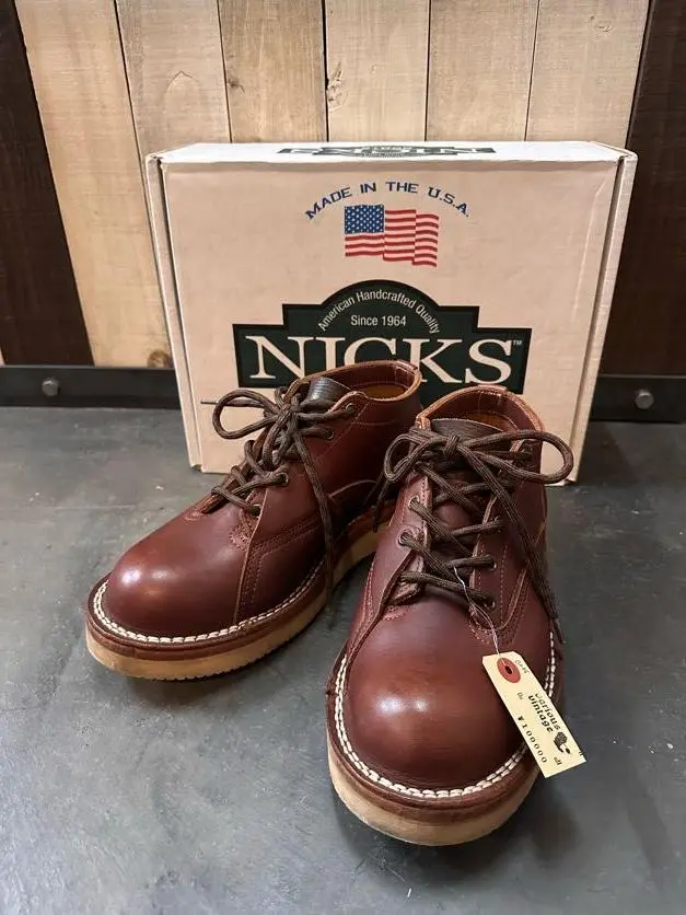 NICKS BOOTS ニックスブーツ　ブラウンスエード　US9 Eワイズ 9E 良品】NICKS ニックス オックスフォード ブラウンラフアウト