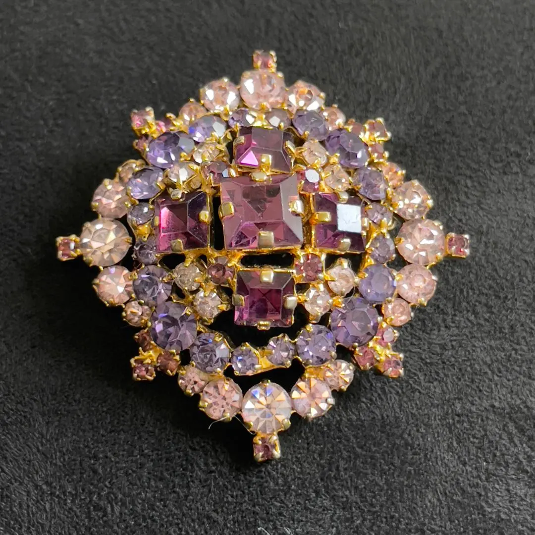 Thumbnail of Purple Rhinestone Brooch - Retro Vintage