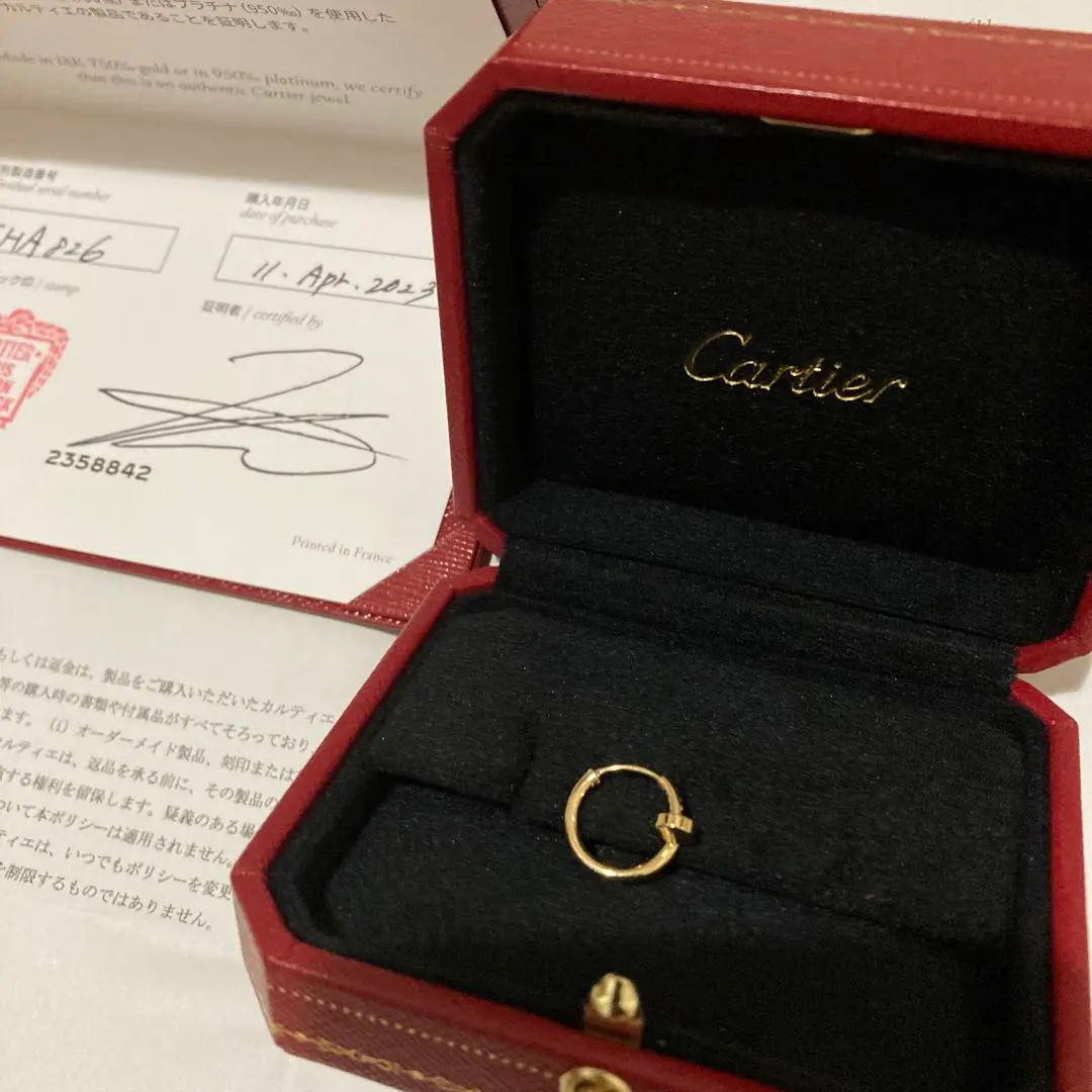 未使用品　Cartier 750ゴールド ジュストアンクルピアス(片耳用) カルティエ ジュストアンクル ピアス 750(PG) 5.1g CRB8301234
