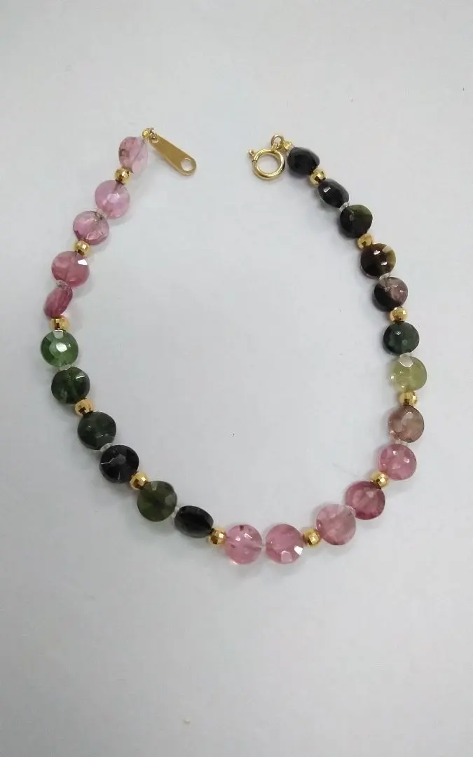 Thumbnail of 18K Gold Ball & Natural Tourmaline Bracelet