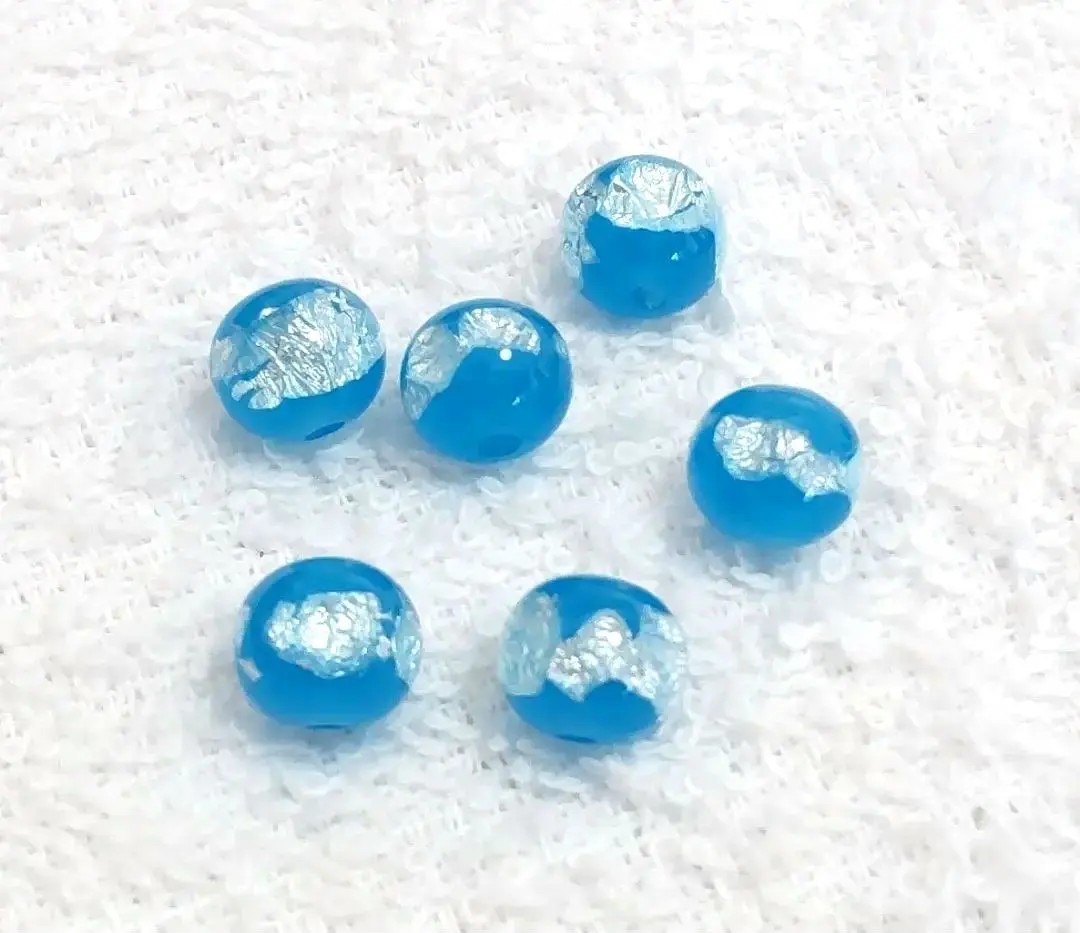 Thumbnail of 6 pieces of translucent blue-based light blue hotaru glass (approx. 8mm)