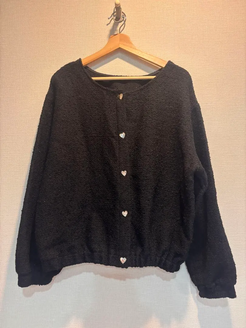 Thumbnail of aimee que Black Heart Button Bouclé Jacket