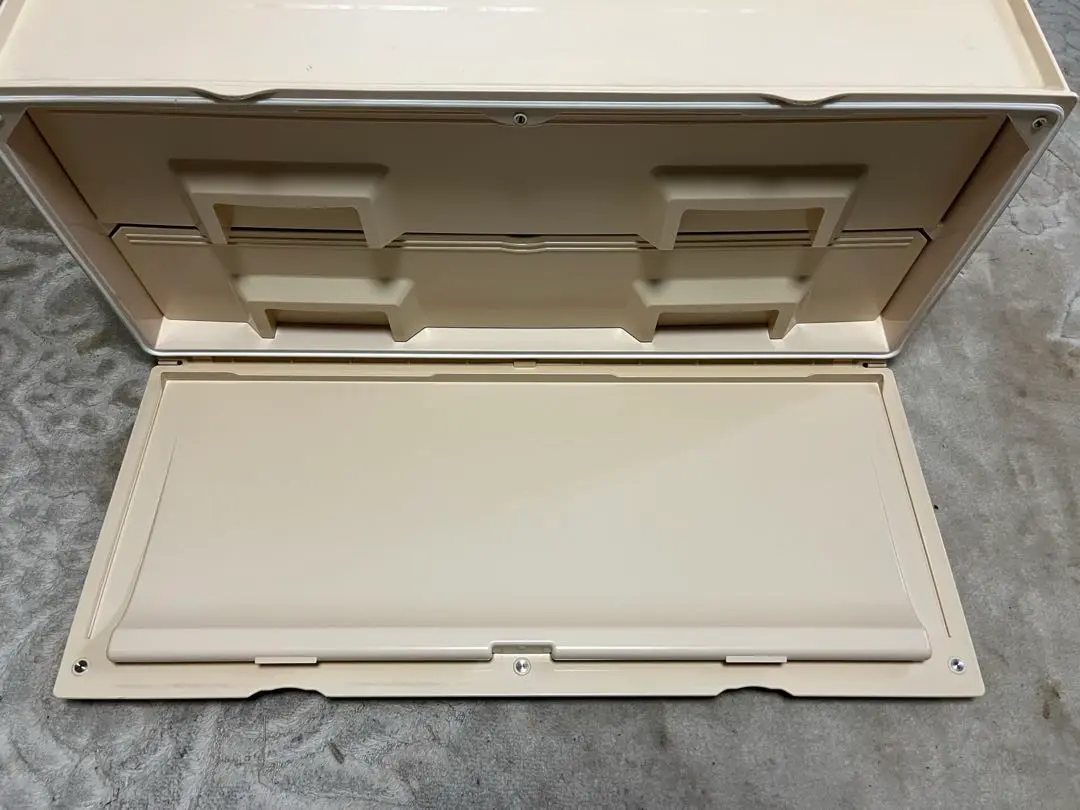 専用ページ　③タッパーウェア　スーパーチェスト　ワイド２段　アイボリー③ 中古品】Tupperware スーパーチェストワイド 2段引き出し