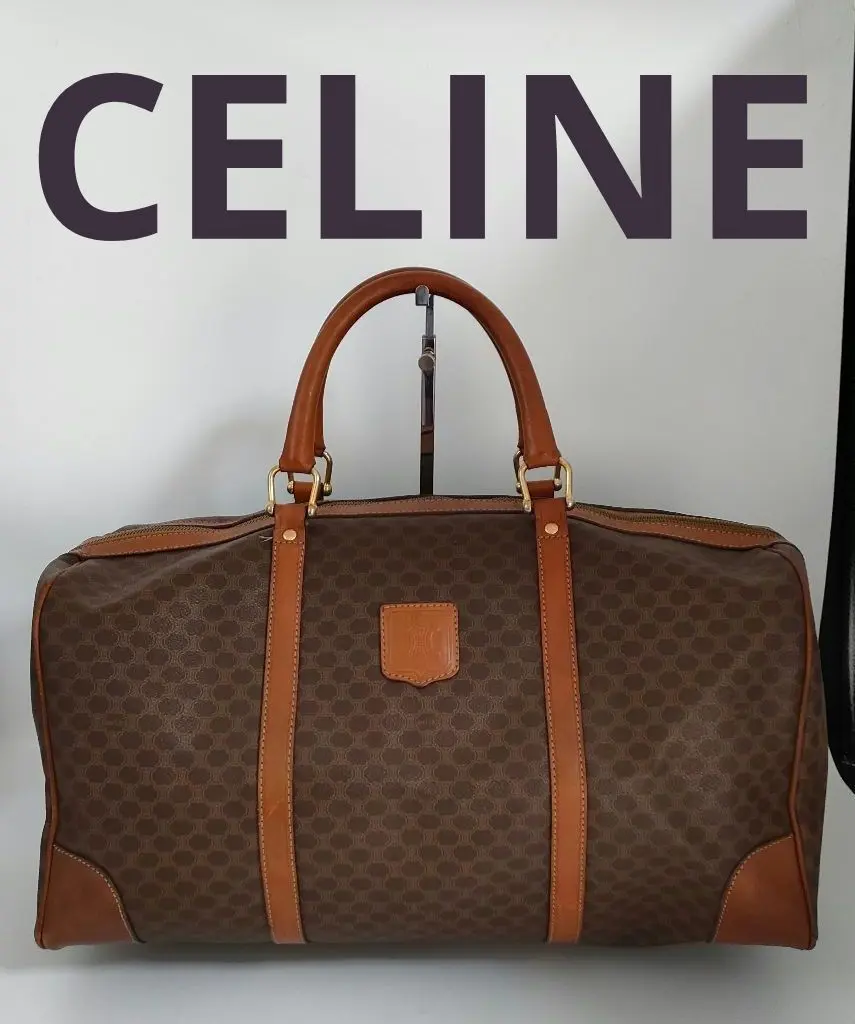 CELINE セリーヌ ボストンバッグ JMB12 マカダム柄 ブラウン