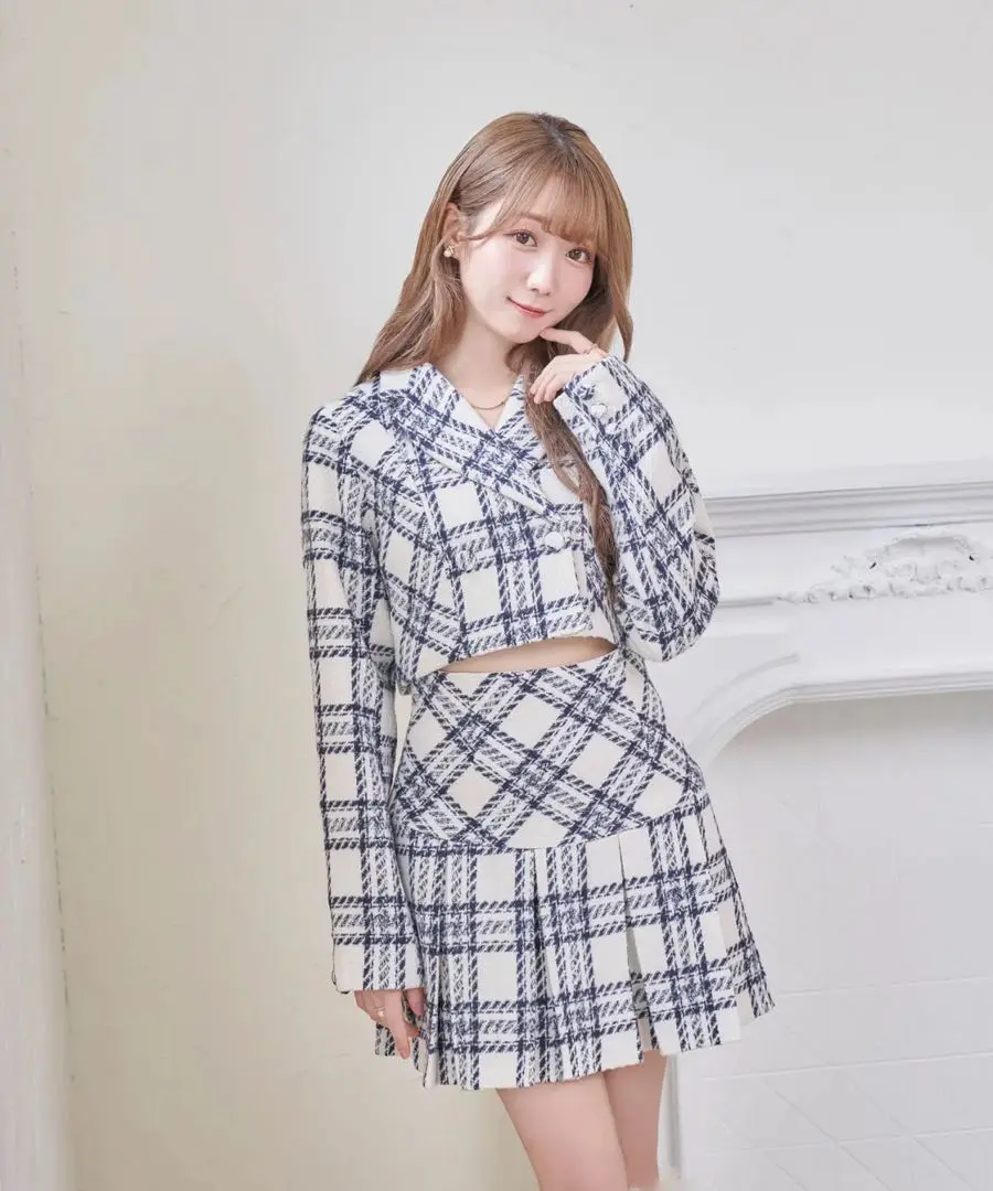 RoseMuse jacquard check dress ピンク