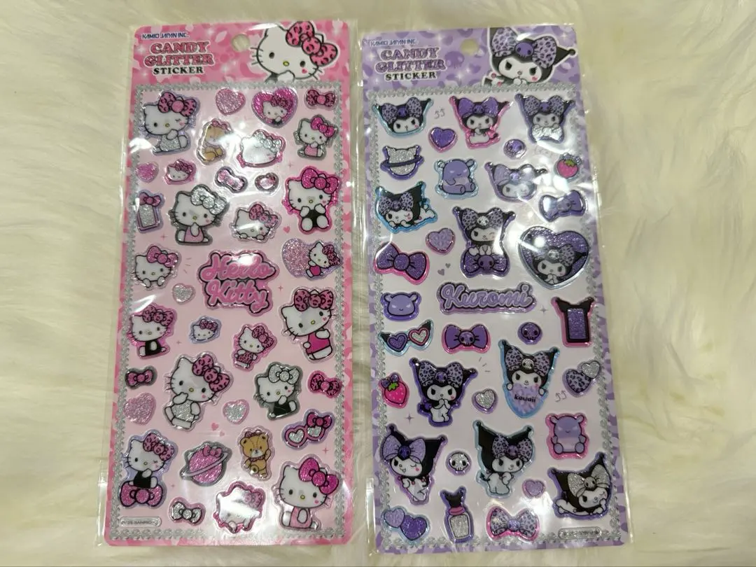 Thumbnail of Hello Kitty & Kuromi Candy Glitter Stickers - Set of 2