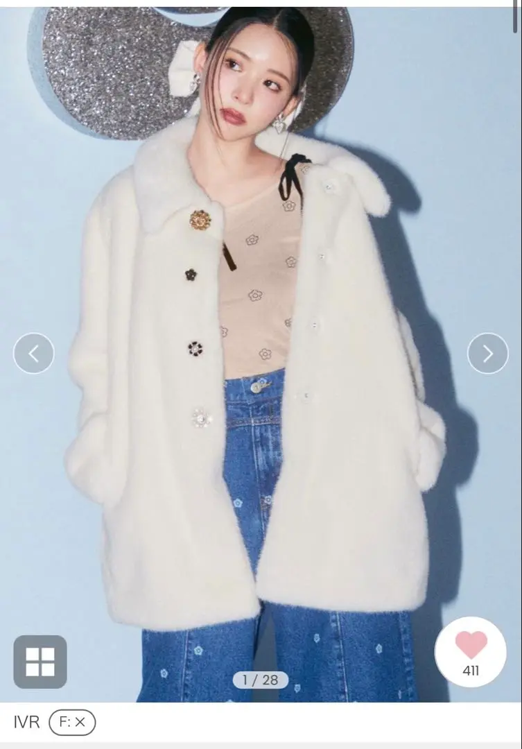 2025年最新】lily brown×mary quant ビジューボタンミドルファー