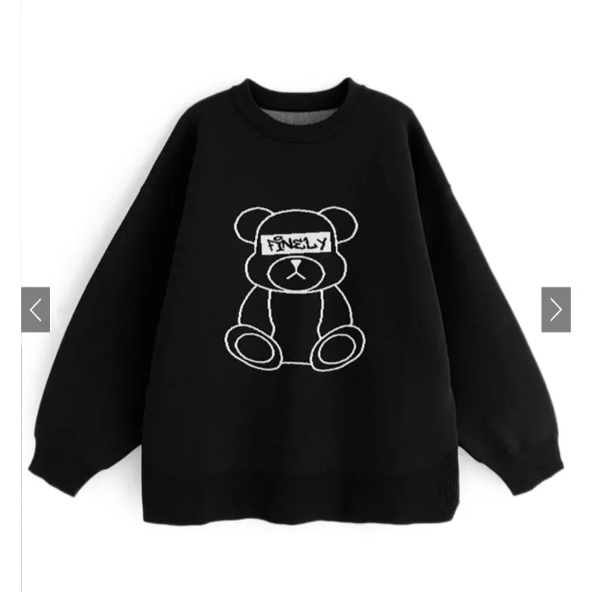 Thumbnail of GRL Bear Knit Top [kz589] Black