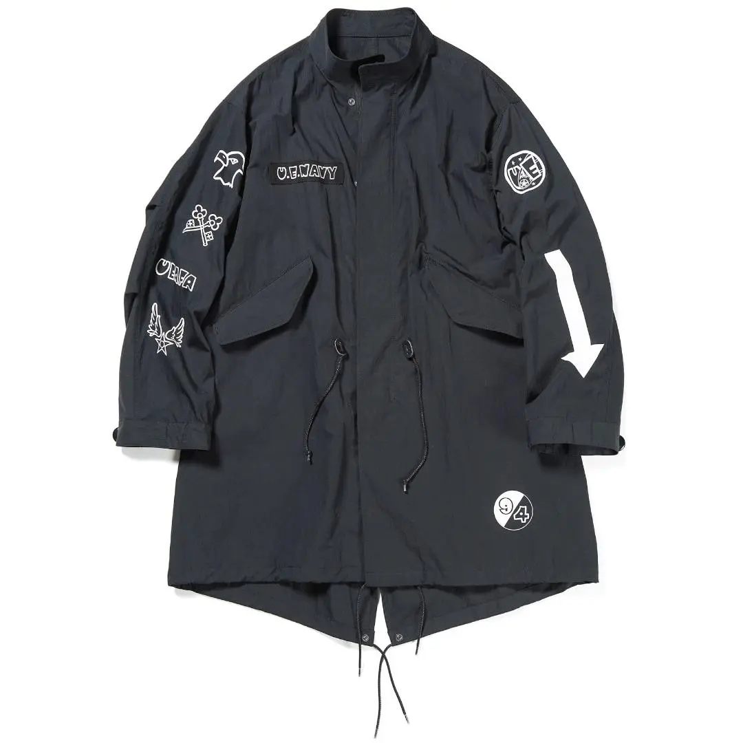uniform experiment スリーブ切り替え モッズ コート 黒 3 m23441078603_1.jpg?1731257853