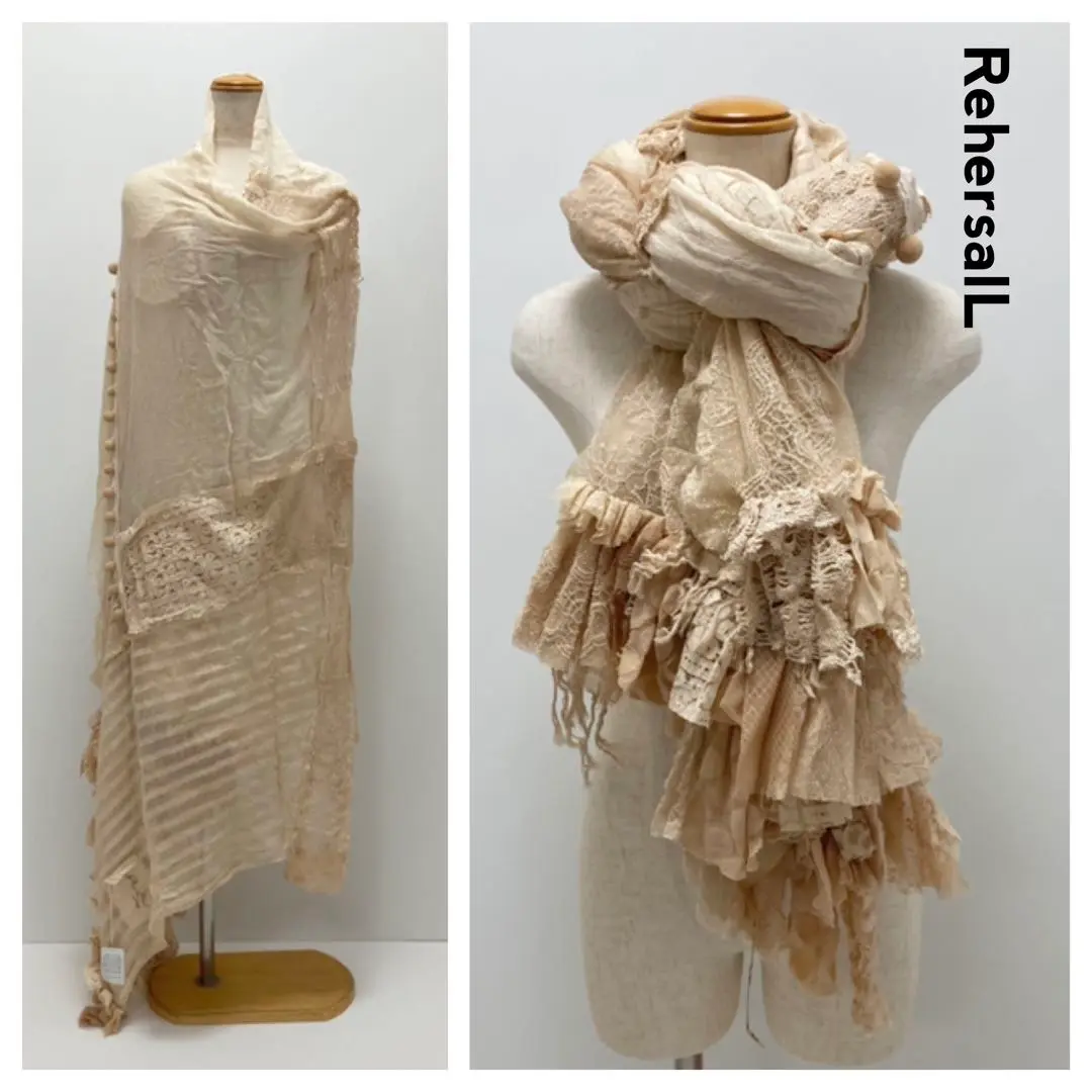 RehersalLストール □リハーズオールRehersalL ストールマフラー 赤系 ビンテージ