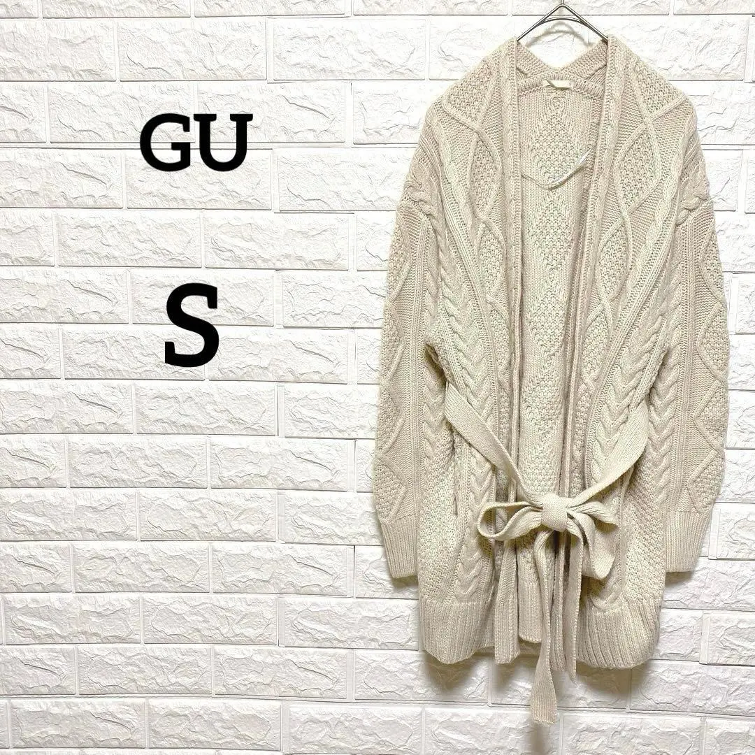 Thumbnail of GU Cable Knit Cardigan Gown S White Long Length Relaxed Fit