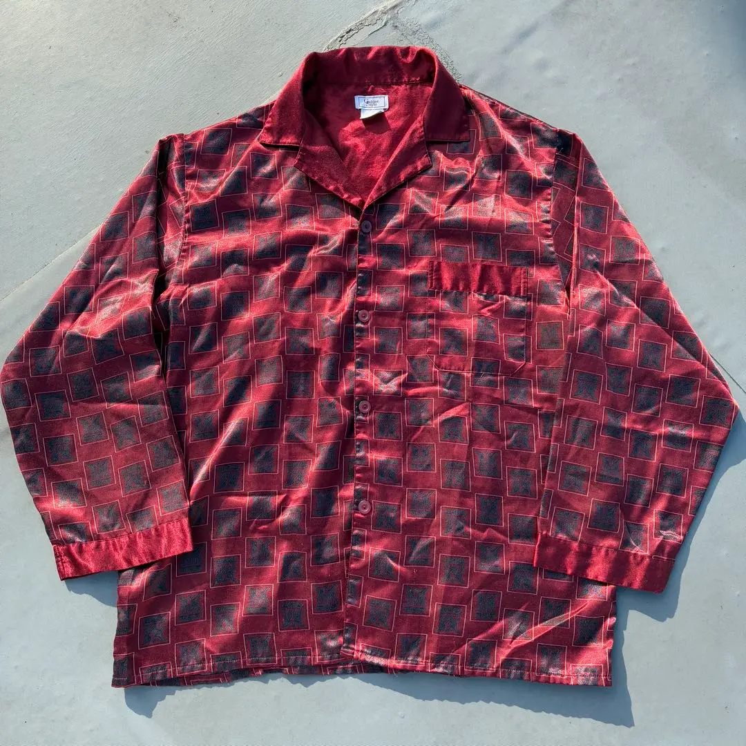 Thumbnail of 70s-80s VINTAGE Euro Vintage Pajama Shirt Open Collar Shirt